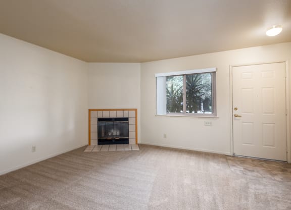 Living Area With Fireplace at Meadowview Apartments, Santa Rosa, CA