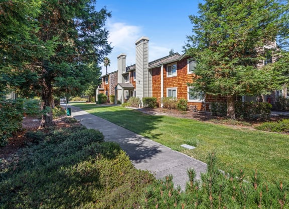 Courtyard With Green Space at Meadowview Apartments, California, 95407