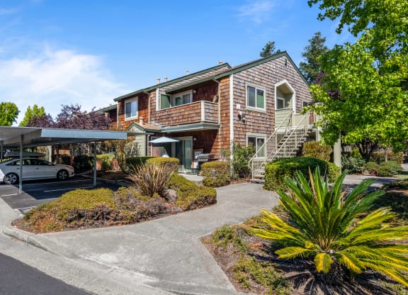 Courtyard Walking Path at Meadowview Apartments, Santa Rosa