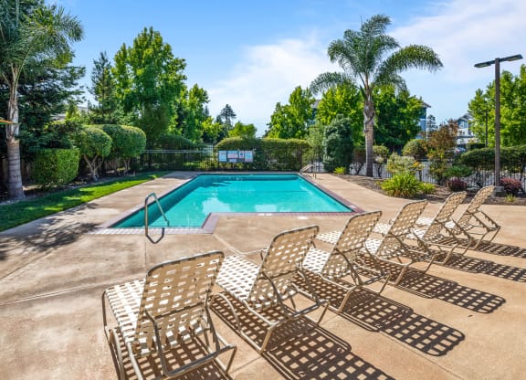 Pool And Sundecks at Meadowview Apartments, California