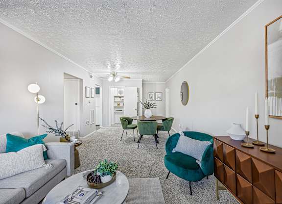 Spacious Living Room at Wood Creek Apartments, Fort Wayne, Indiana