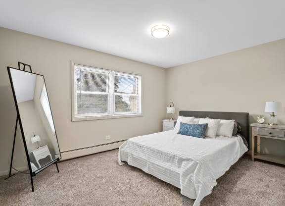 Model Bedroom at Hanover Park Blu Apartments, Illinois