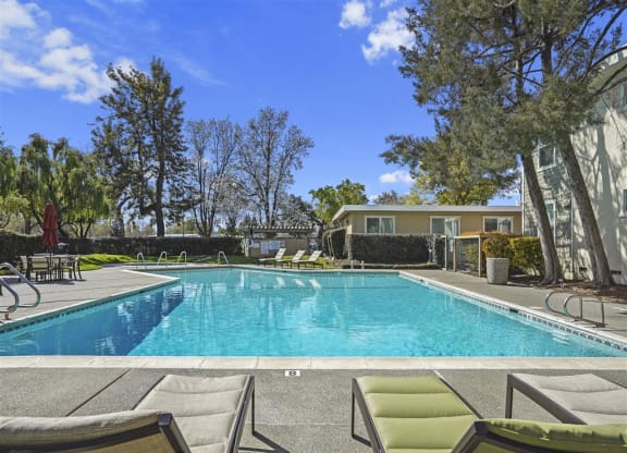 Glimmering pool at Parkside Apartments, Davis, CA, 95616