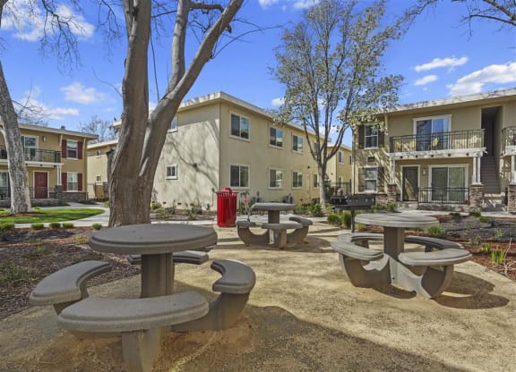 Picnic area at Parkside Apartments, California