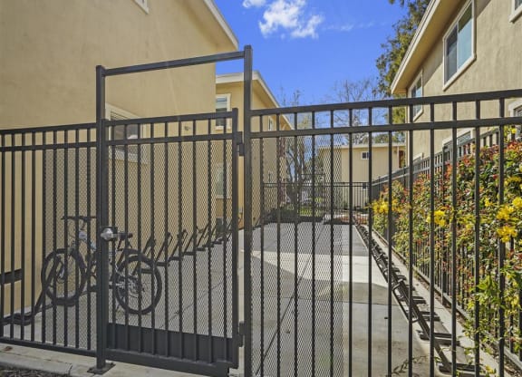 Bike locks at Parkside Apartments, California, 95616