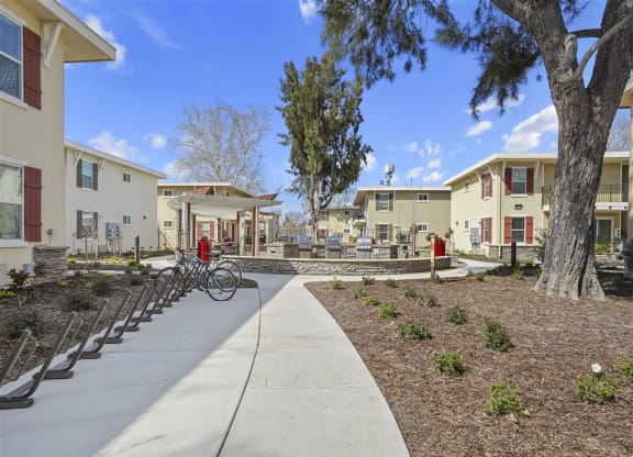 Walking path at Parkside Apartments, Davis, CA