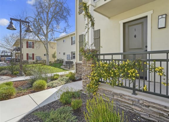 Front door at Parkside Apartments, California