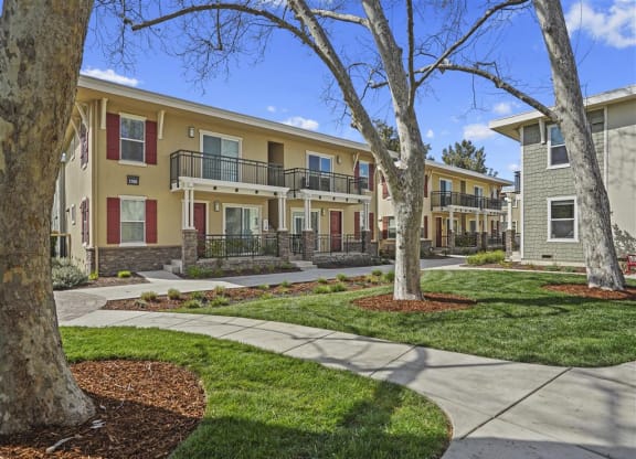 large trees surrounding at Parkside Apartments, California