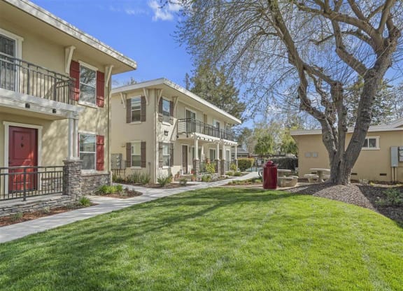 verdant grass at Parkside Apartments, Davis