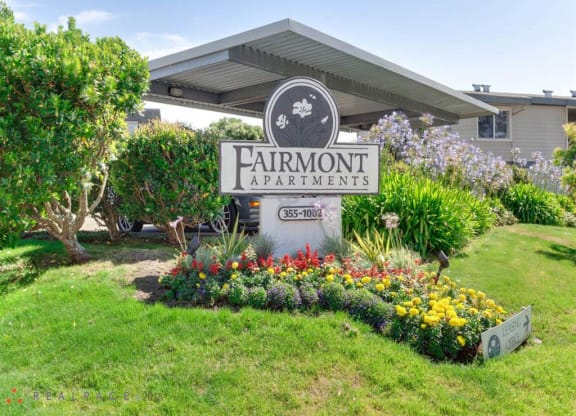 Elegant Entry Signage at Fairmont Apartments, California