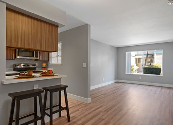 Remodeled Living Room at Clayton Creek Apartments