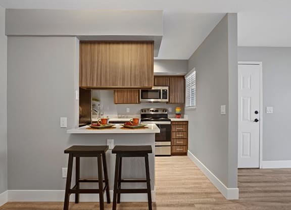 Remodeled Kitchen at Clayton Creek Apartments