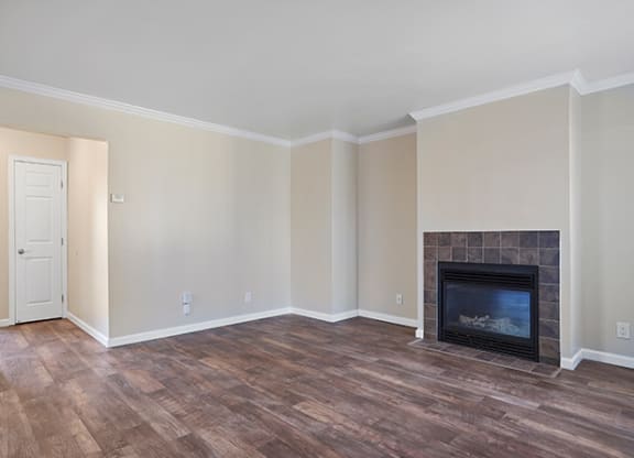 Living Area With Fireplace at Colonial Garden Apartments, San Mateo