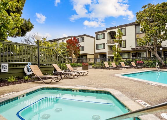 our apartments have a swimming pool and a hot tub