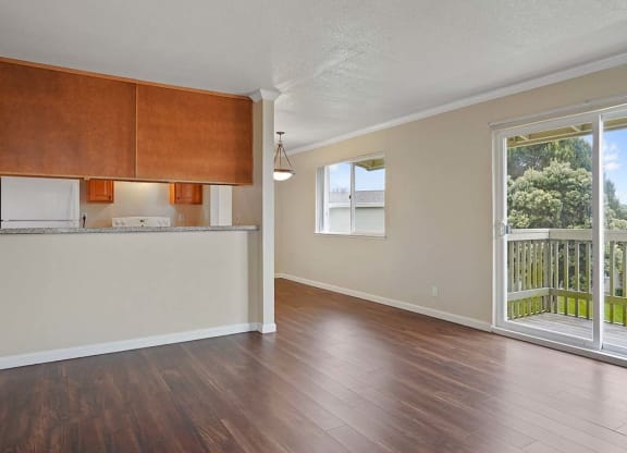 Living Room With Private Balcony at Fairmont Apartments, California, 94044