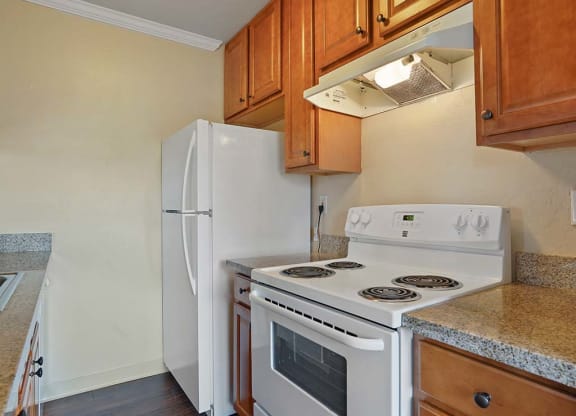 Electric Range In Kitchen at Fairmont Apartments, Pacifica, CA
