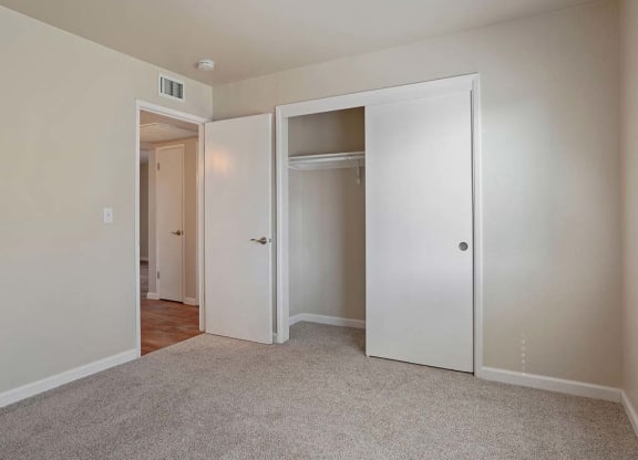 Closet View at Parkside Apartments, Davis