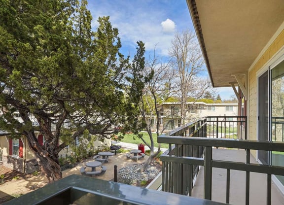 Private Master Bedroom Balcony at Parkside Apartments, California, 95616