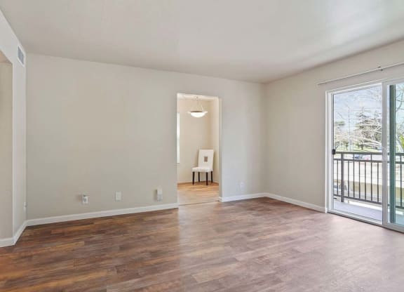 Living Room With Private Balcony at Parkside Apartments, Davis, California