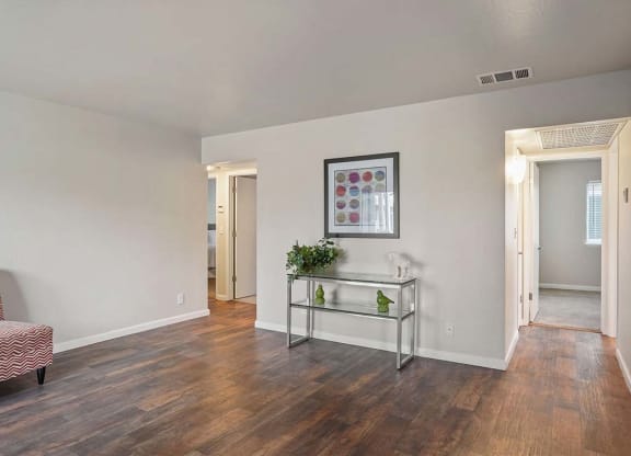 Living Room With Kitchen View at Parkside Apartments, Davis, California