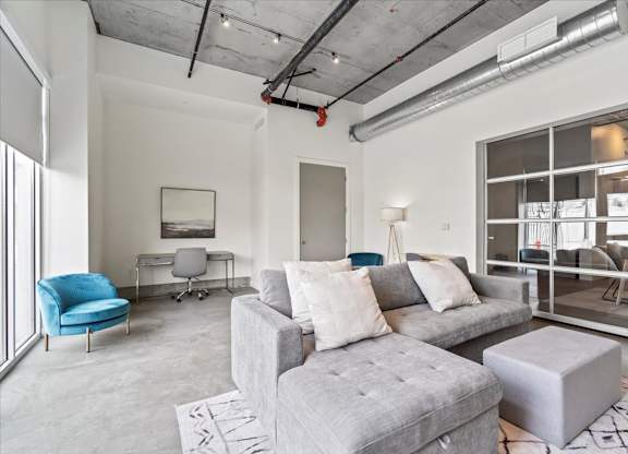 Spacious Living Area at Paperbox Lofts, Utah