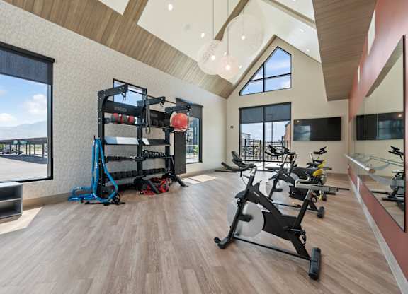 Gym with Exercise Bikes at Solhavn Apartments, American Fork, UT