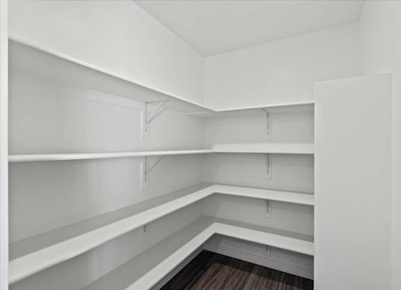 Empty white shelves In Closet at Paperbox Lofts, Salt Lake City, UT, 84101