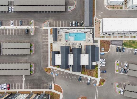 Top View of Pool at Solhavn Apartments, American Fork, Utah