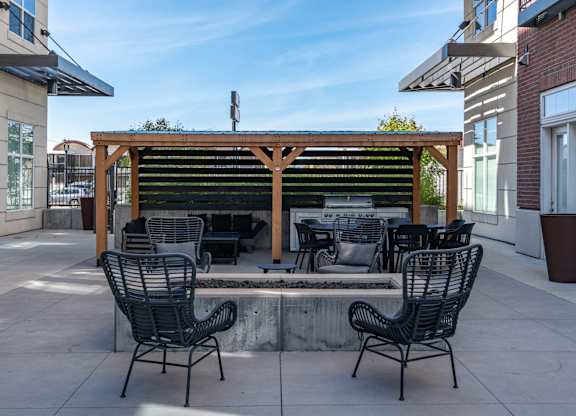 Patio with firepit at 200 City View, Provo, UT, 84601