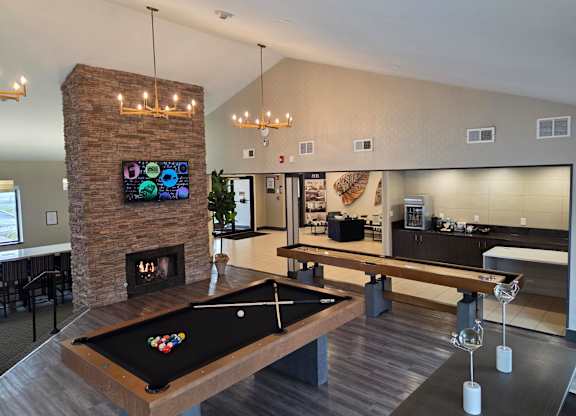 Pool table at Avia Lofts at Maple Road, Amherst, New York