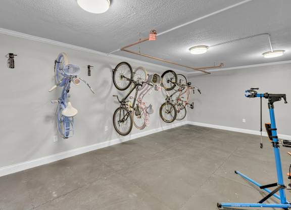 Wall-mounted racks at Avia Apartments at Reedy Creek, Kissimmee, 34747
