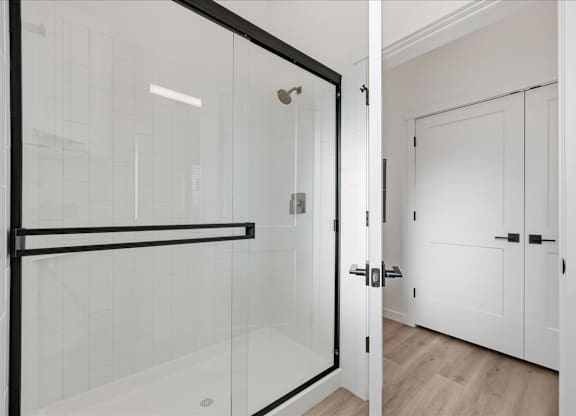 Bathroom with shower at Alante Homes at Spring Run, Caldwell