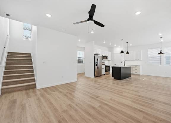 Spacious room with staircase at Alante Homes at Spring Run, Caldwell, ID, 83607