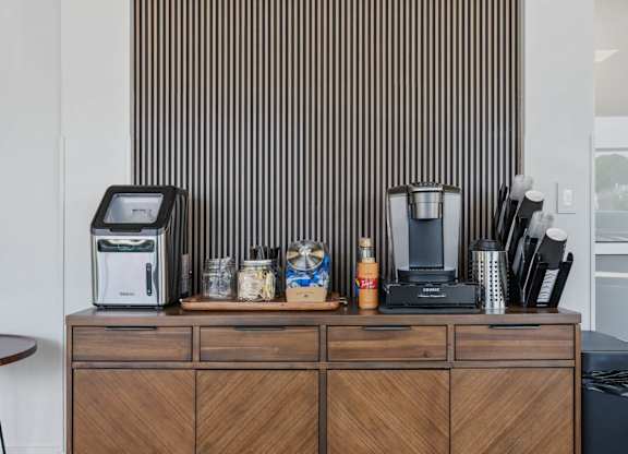 a counter with a coffee machine and a toaster on it at 605 Place Student Housing & Co-Living, St George