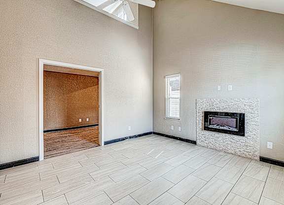 Living Room with Fireplace at Avia Lofts at Founders Road, Indiana, 46268