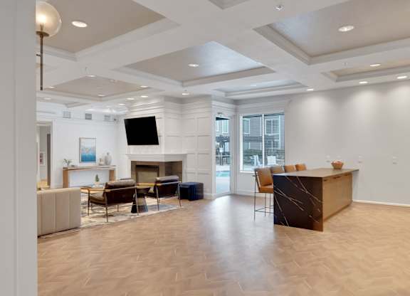 Living Area with TV at AVIA Apartments On Alpha, Dallas, 75240
