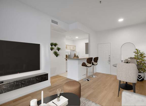 Living Room with Television at AVIA Apartments On Alpha, Dallas, 75240