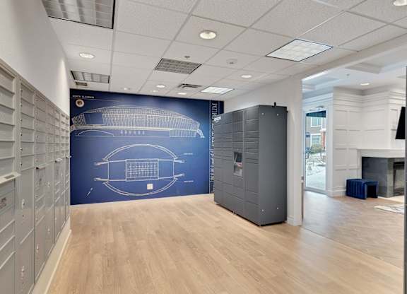 Locker room at AVIA Apartments On Alpha, Texas