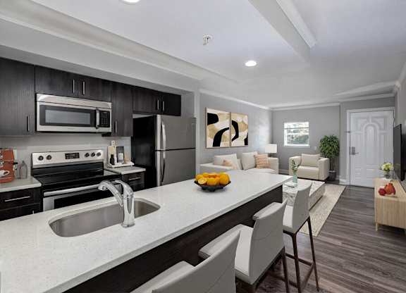 Kitchen Space at Avia Apartments at Reedy Creek, Florida, 34747