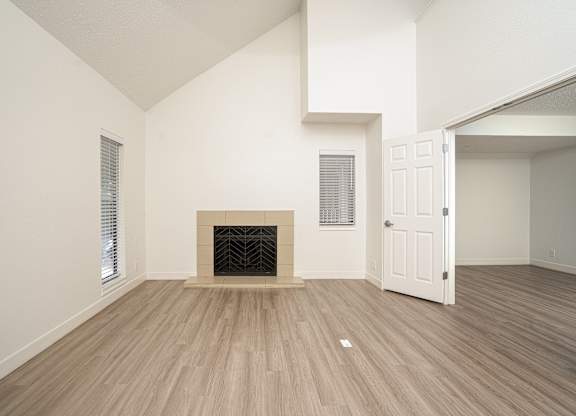 Spacious Living Room With Plank Flooring at AVIA Lofts on Victors Way, Ann Arbor, MI, Michigan , 48108