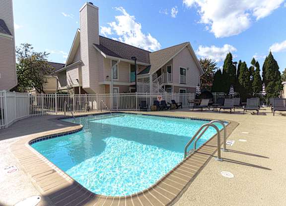Sparkling Swimming Pool at AVIA Lofts on Victors Way, Ann Arbor, Michigan