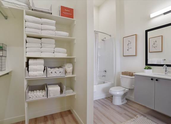 Bathroom with towel rack at Solhavn Apartments, American Fork, UT, 84003