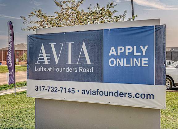 Property Sign at Avia Lofts at Founders Road, Indianapolis, 46268