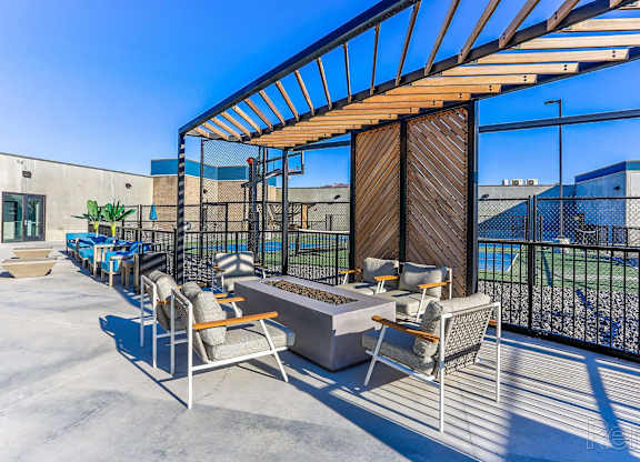 Rooftop lounge at SevenO2 Main Apartments, Salt Lake City
