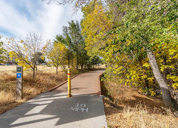a path in a park with trees on both sides of itat The View on 20th, Ogden, 84401