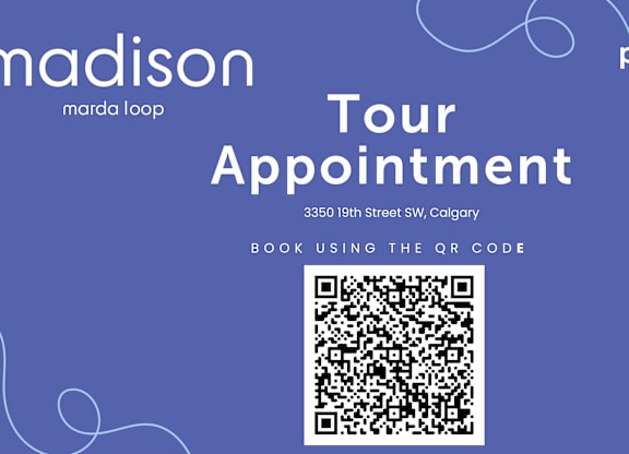 A purple advertisement for Madison Tour Appointment.
