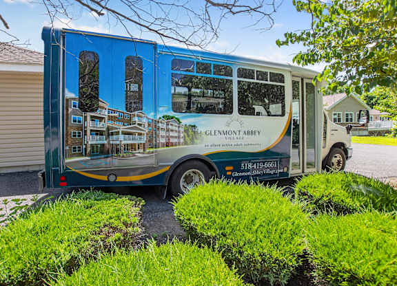 A bus with the text