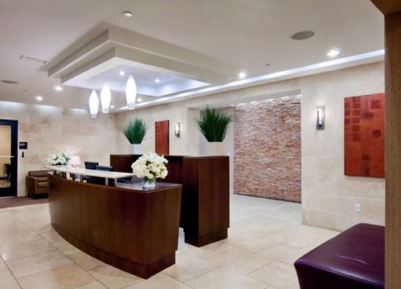 Clubhouse Lobby at The Sheffield at Englewood Apartments in Englewood, NJ