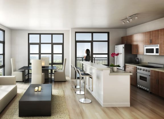 Open Concept living room at The Sheffield at Englewood