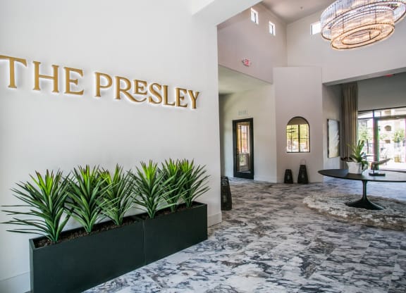 A contemporary foyer at The Presley, Whitney Ranch Luxury Apartments in Henderson, NV.
